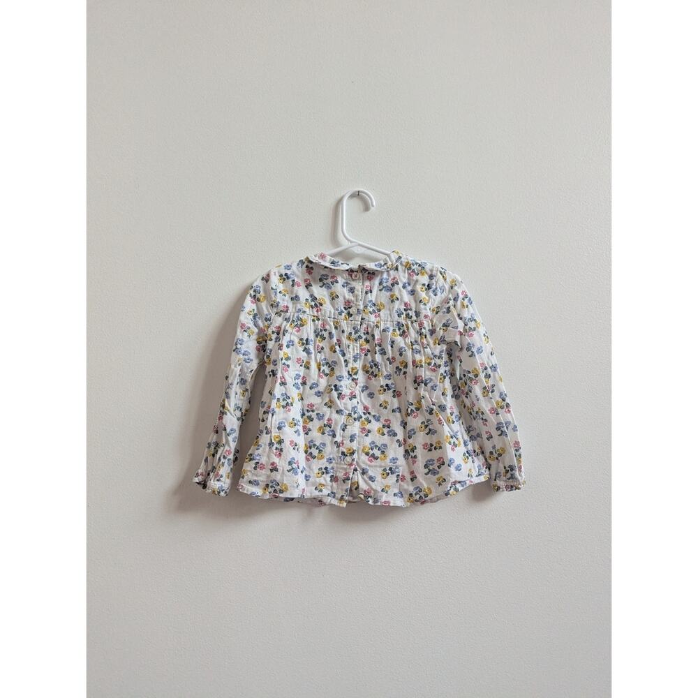 Baby Boden Top 2-3y Floral Smocked Peter Pan Collar Girly - Picture 3 of 4